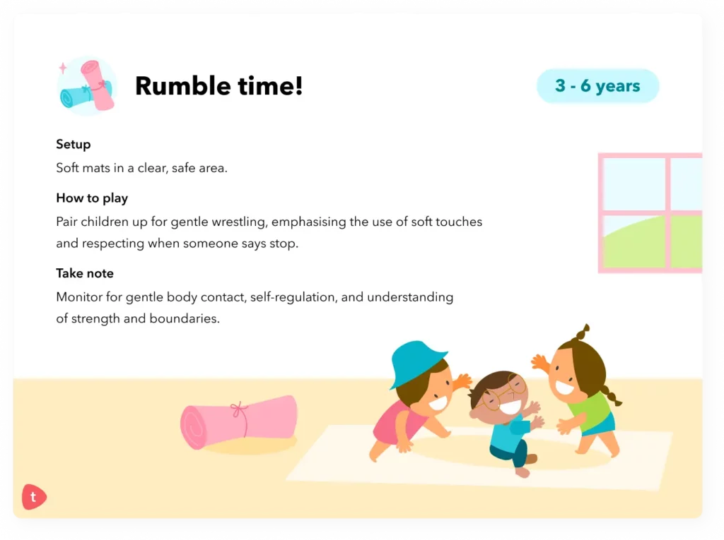 An example of a rough and tumble activity contained in the activity booklet 